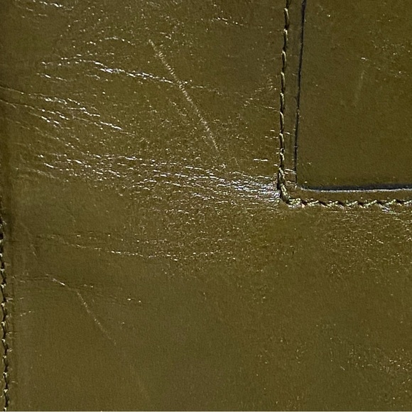 Patricia Nash Olive Green & Gold Embossed Leather Shoulder Bag - Picture 15 of 15